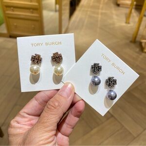 Tory Burch Pave Logo Drop Earring 161106